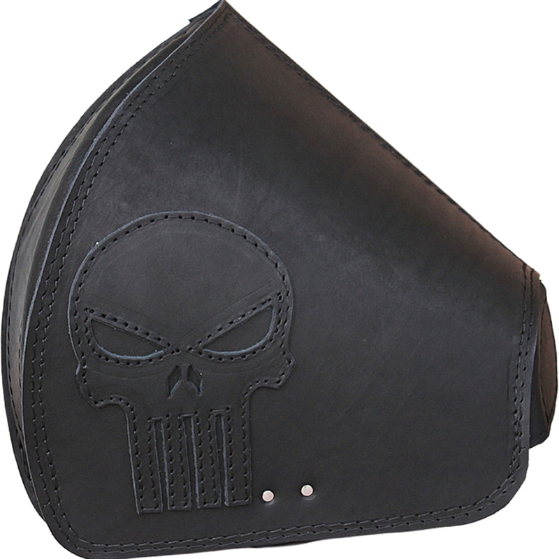 Sacoche de moto en cuir RSA S641 Punisher HD Softail noire