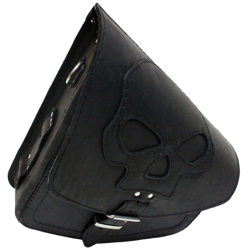 Sacoche de moto en cuir RSA S66 Skull HD Softail noire