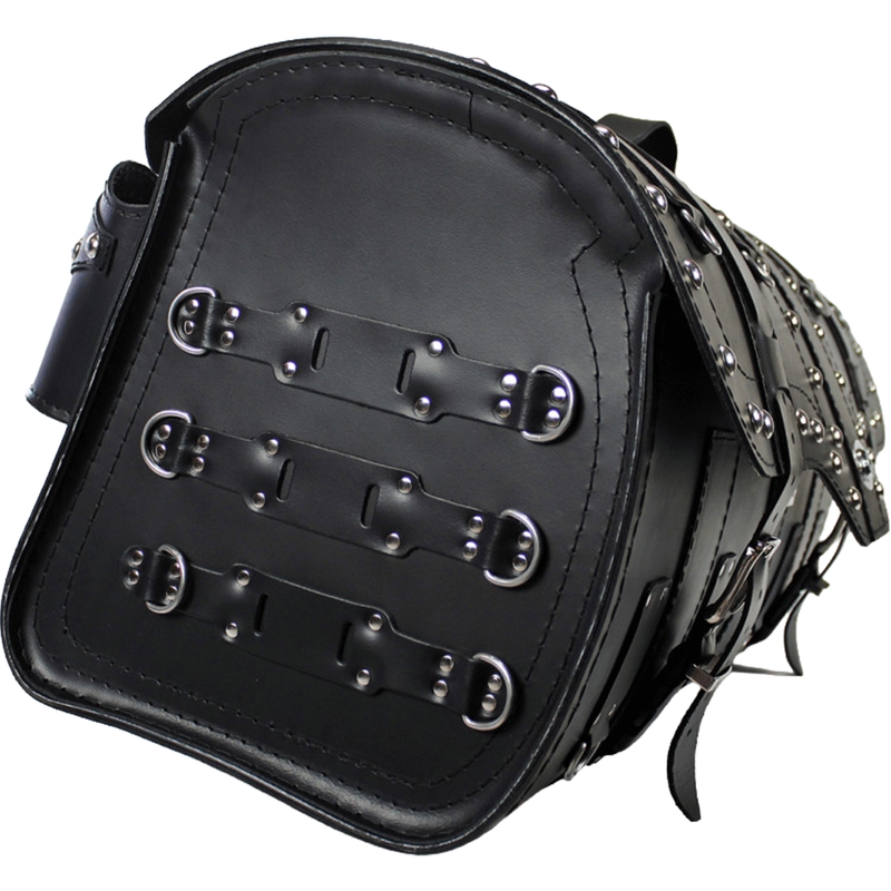 Étui de moto en cuir avec serrure et rivets RSA K160 noir