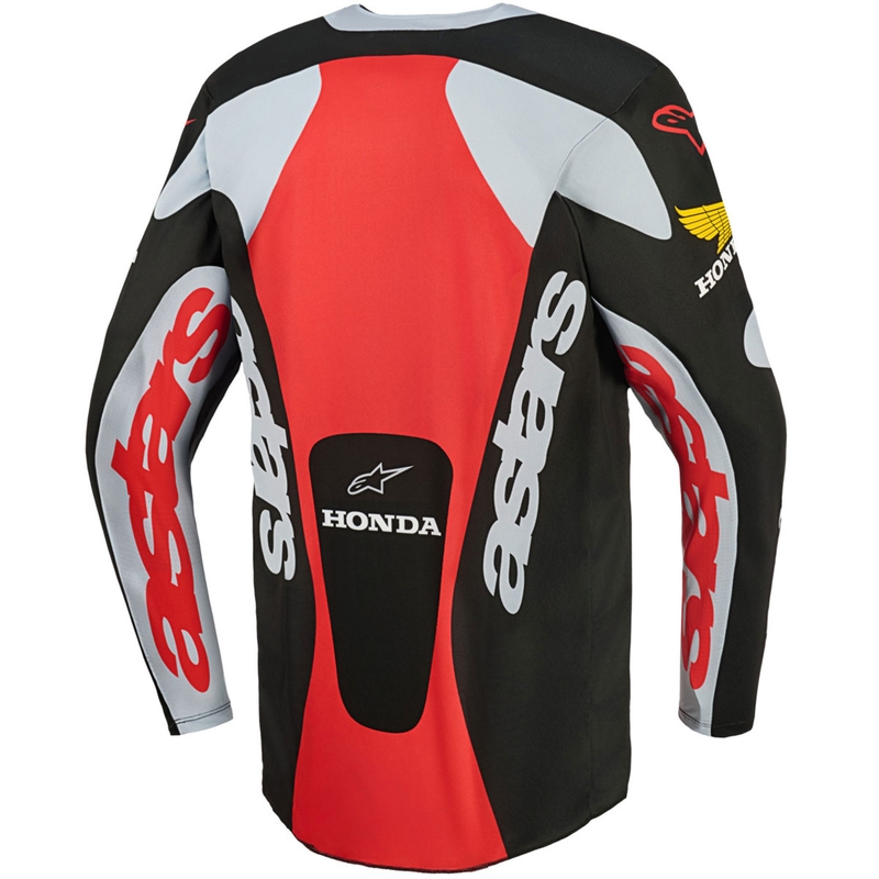 Maillot de motocross Alpinestars Racer Veil Honda noir-gris-rouge-jaune