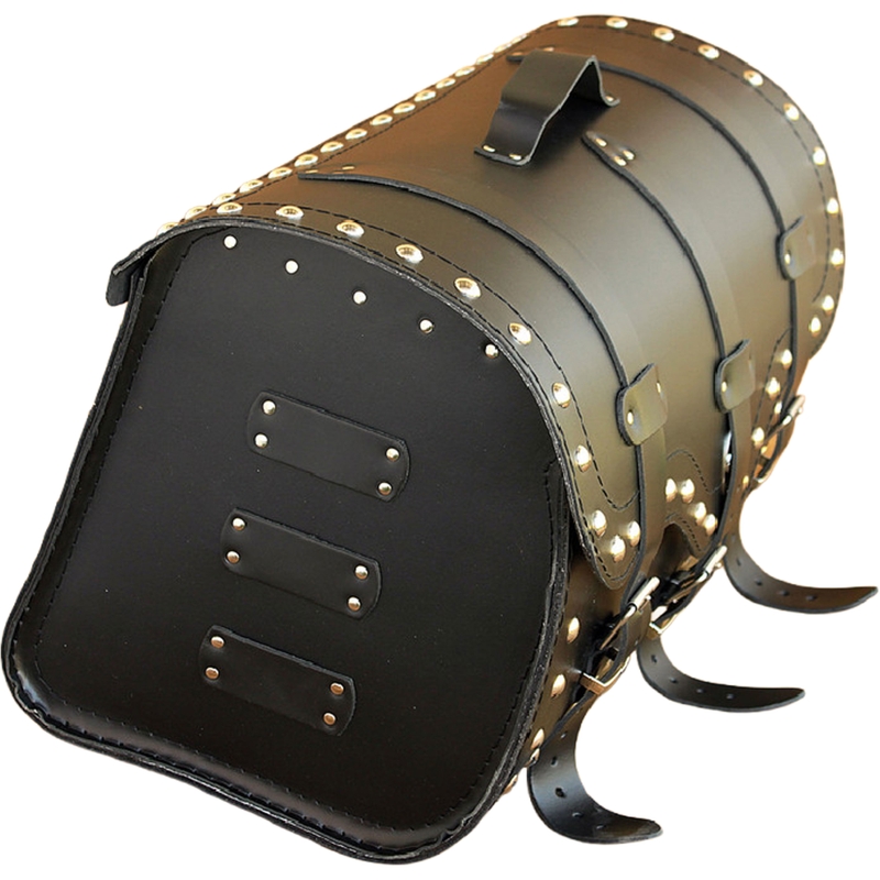Étui de moto en cuir avec serrure et rivets RSA K155 noir
