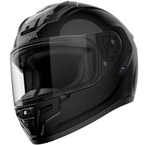 Casque intégral de moto SENA Phantom avec grille de ventilation, noir brillant