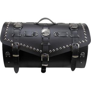 Étui de moto en cuir avec serrure et rivets RSA K183 noir