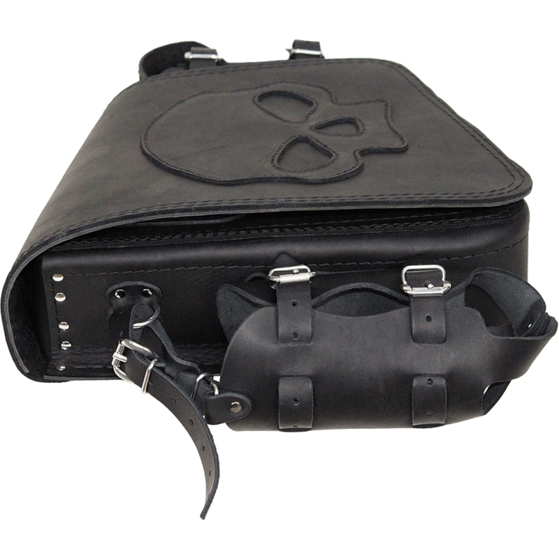 Sacoche de moto en cuir RSA S494 Skull HD Softail noire