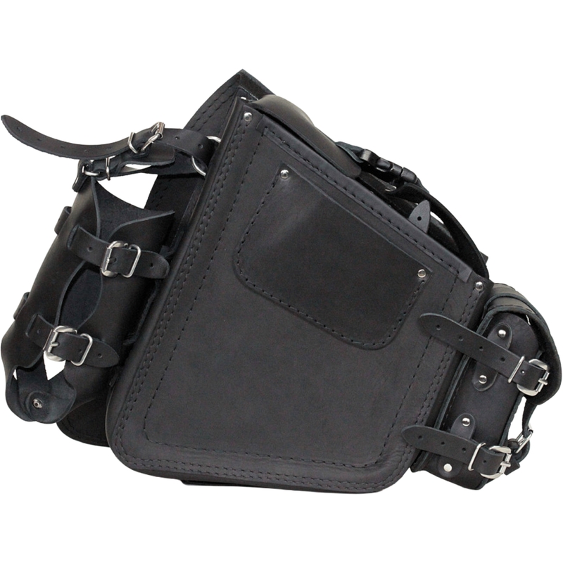 Sacoche de moto en cuir RSA S494 Skull HD Softail noire