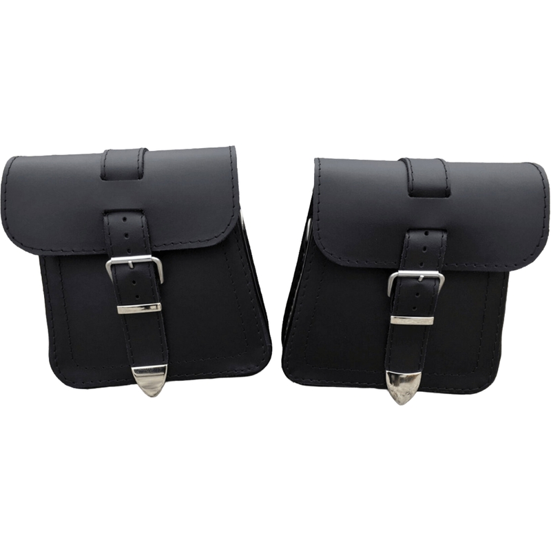 Poches latérales en cuir pour moto RSA Ki18, lot de 2, noires