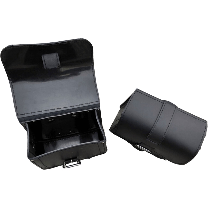 Poches latérales en cuir pour moto RSA Ki18, lot de 2, noires