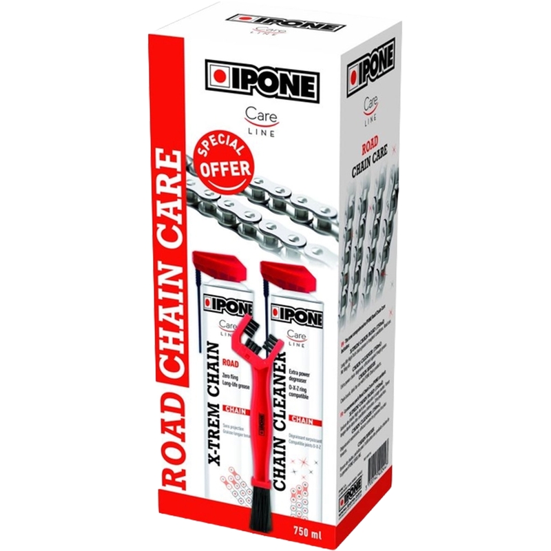 Ipone Road Chain Care Kit de nettoyage et de lubrification de la chaîne