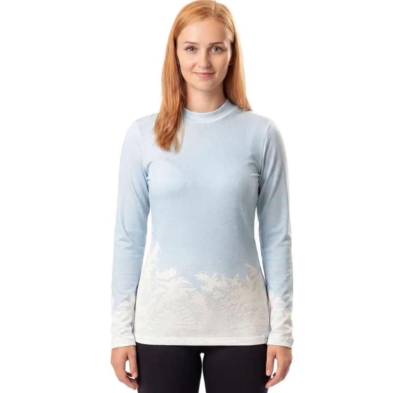 T-shirt thermique femme nanosilver® Frozen bleu-blanc
