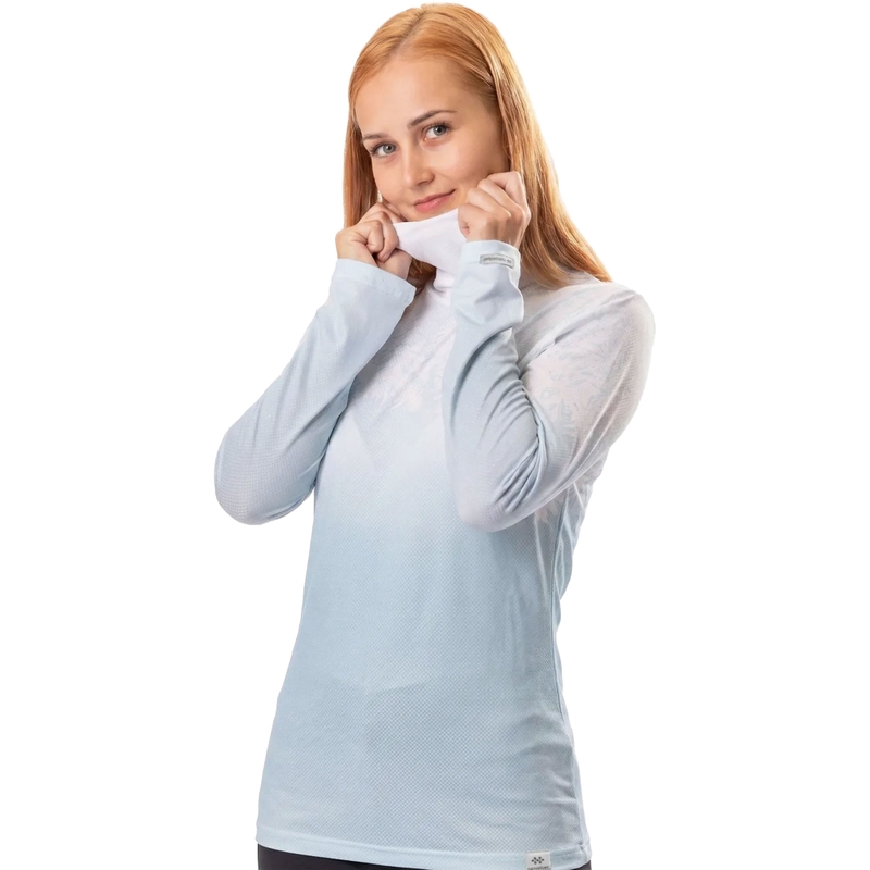 T-shirt thermique femme nanosilver® Frozen bleu-blanc II