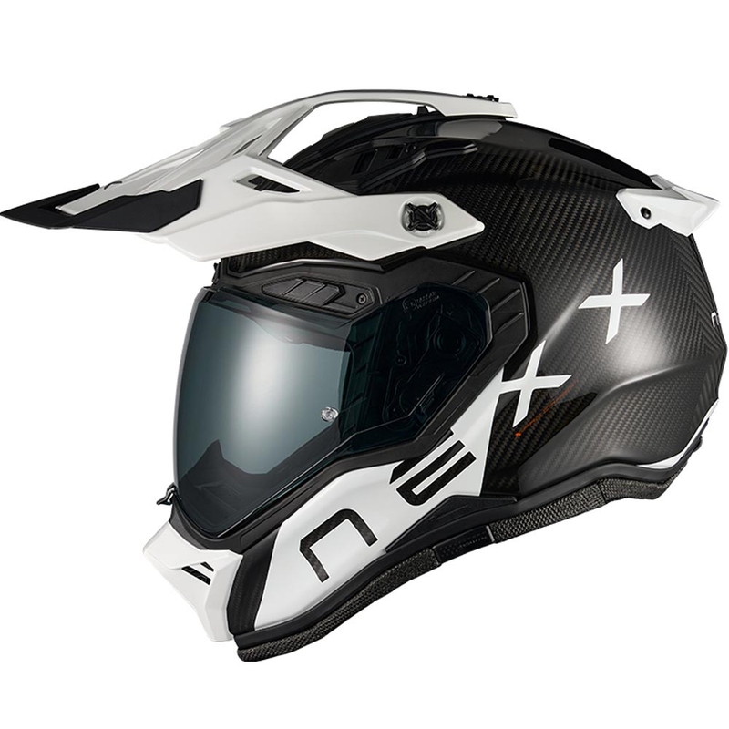 Casque de moto enduro Nexx X.Rally Gravix Carbon noir et blanc