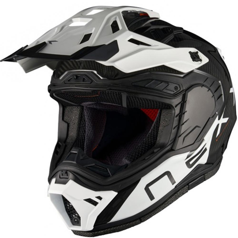 Casque de moto enduro Nexx X.Rally Gravix Carbon noir et blanc