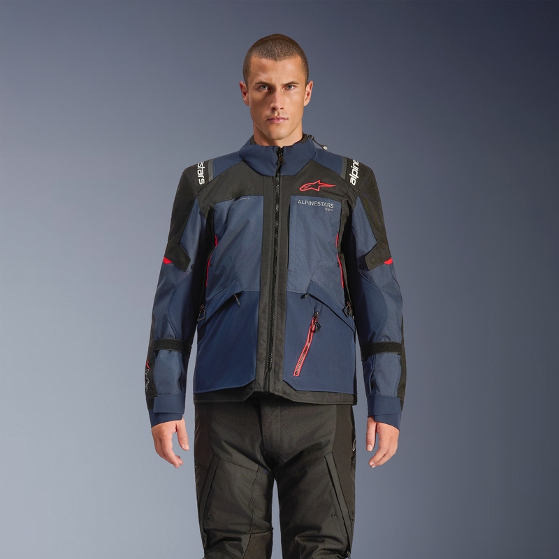 Blouson de moto Alpinestars Andes V4 Drystar bleu foncé-bleu-noir