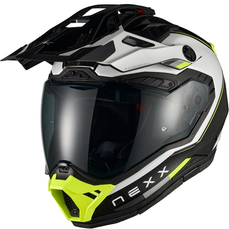 Casque de moto enduro Nexx X.Rally Raid blanc-jaune fluo