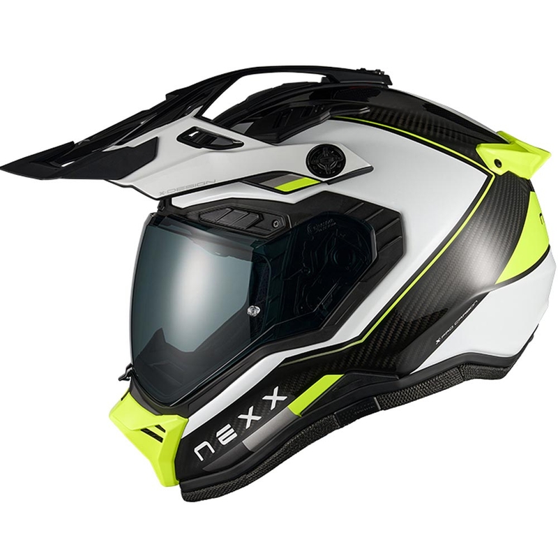 Casque de moto enduro Nexx X.Rally Raid blanc-jaune fluo