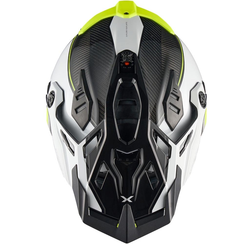 Casque de moto enduro Nexx X.Rally Raid blanc-jaune fluo