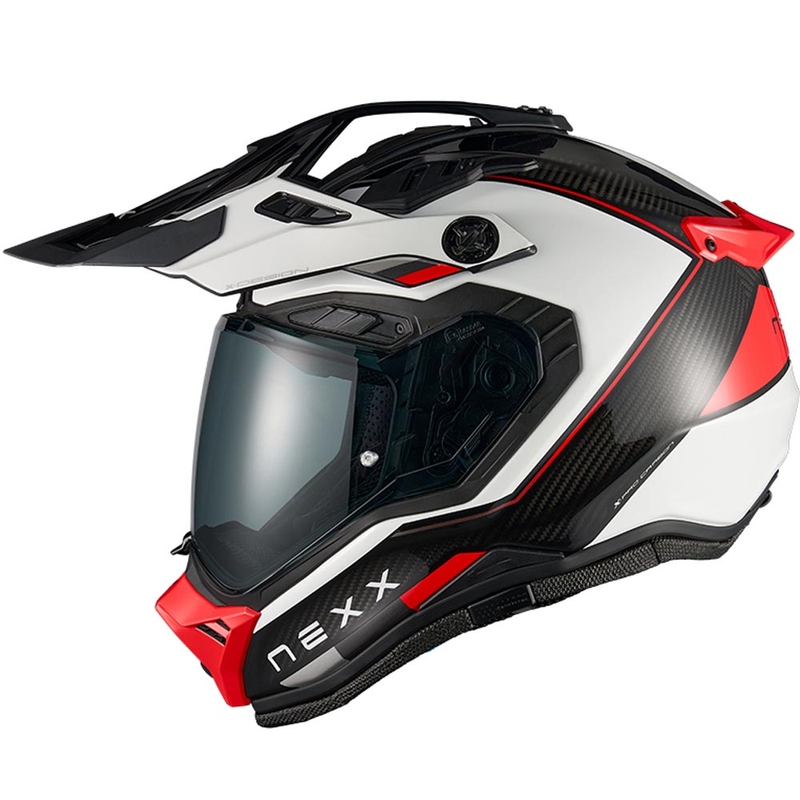 Casque de moto enduro Nexx X.Rally Raid blanc-rouge