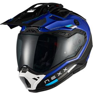 Casque de moto enduro Nexx X.Rally Raid bleu et blanc