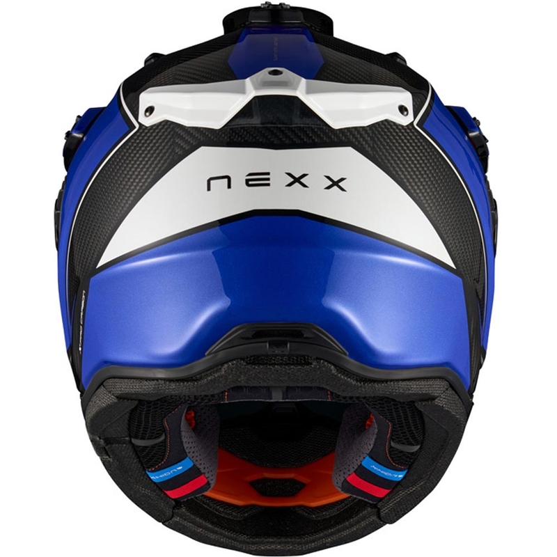 Casque de moto enduro Nexx X.Rally Raid bleu et blanc