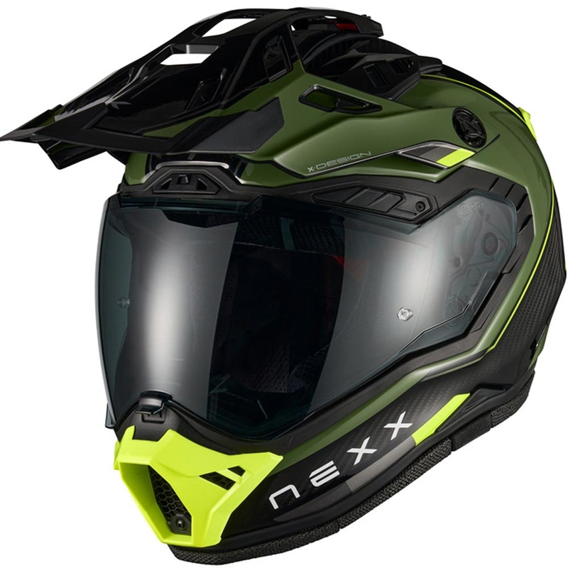 Casque de moto enduro Nexx X.Rally Raid vert-jaune fluo