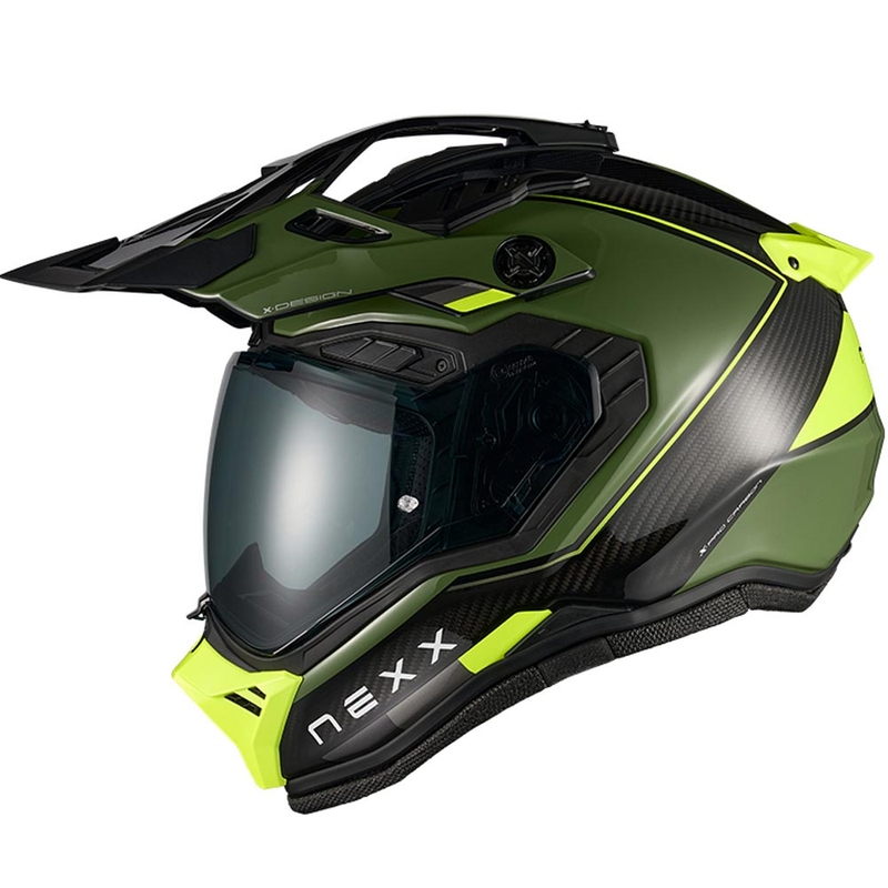 Casque de moto enduro Nexx X.Rally Raid vert-jaune fluo