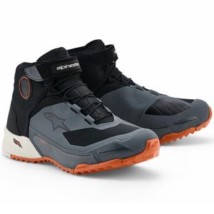 Bottes de moto Alpinestars CR-X Drystar noir-gris foncé-orange