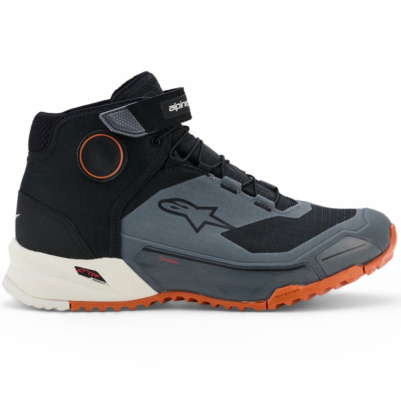 Bottes de moto Alpinestars CR-X Drystar noir-gris foncé-orange