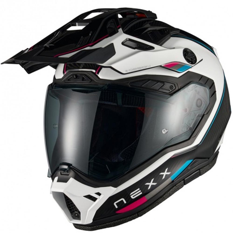 Casque de moto enduro Nexx X.Rally Raid bleu-rose