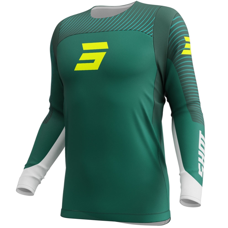 Maillot de motocross Shot Contact GP 26 vert-jaune fluo