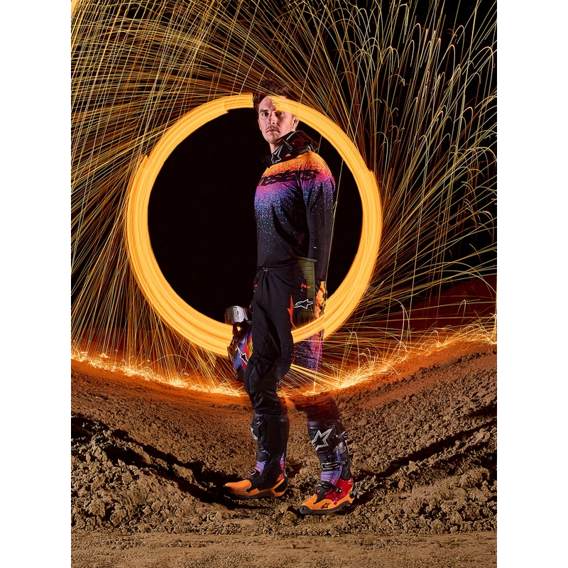 Maillot de motocross Alpinestars Supertech Black Hole édition limitée, de couleur noire
