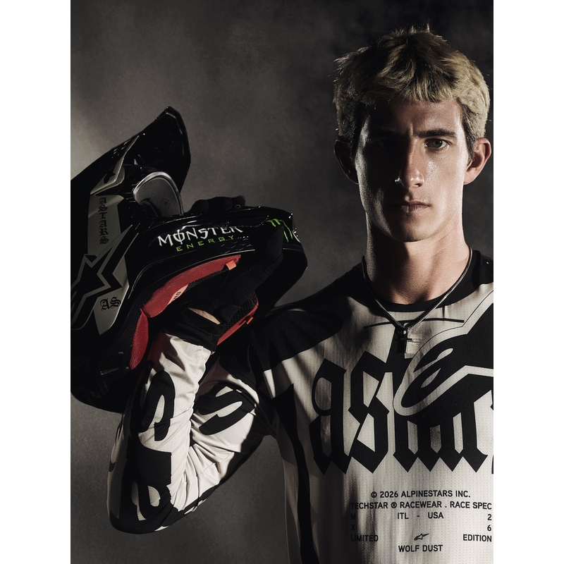 Maillot de motocross Alpinestars Techstar édition limitée Wolf Dust sable noir
