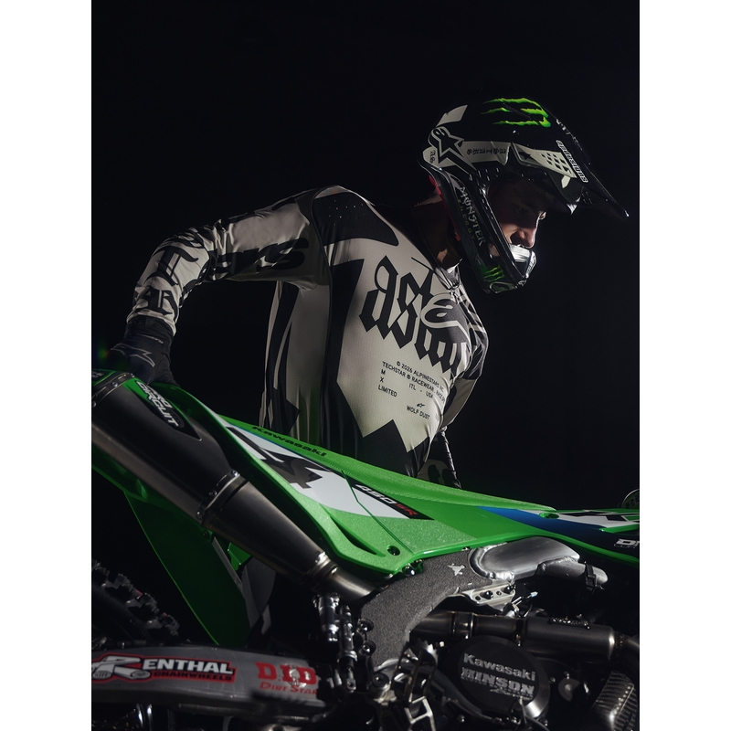 Maillot de motocross Alpinestars Techstar édition limitée Wolf Dust sable noir
