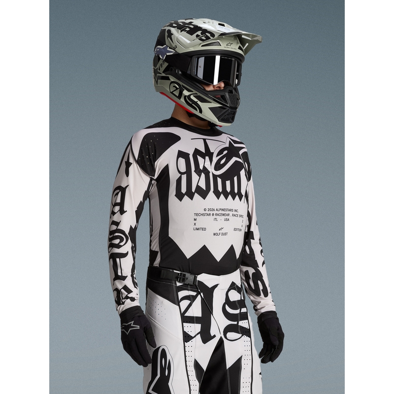 Maillot de motocross Alpinestars Techstar édition limitée Wolf Dust sable noir