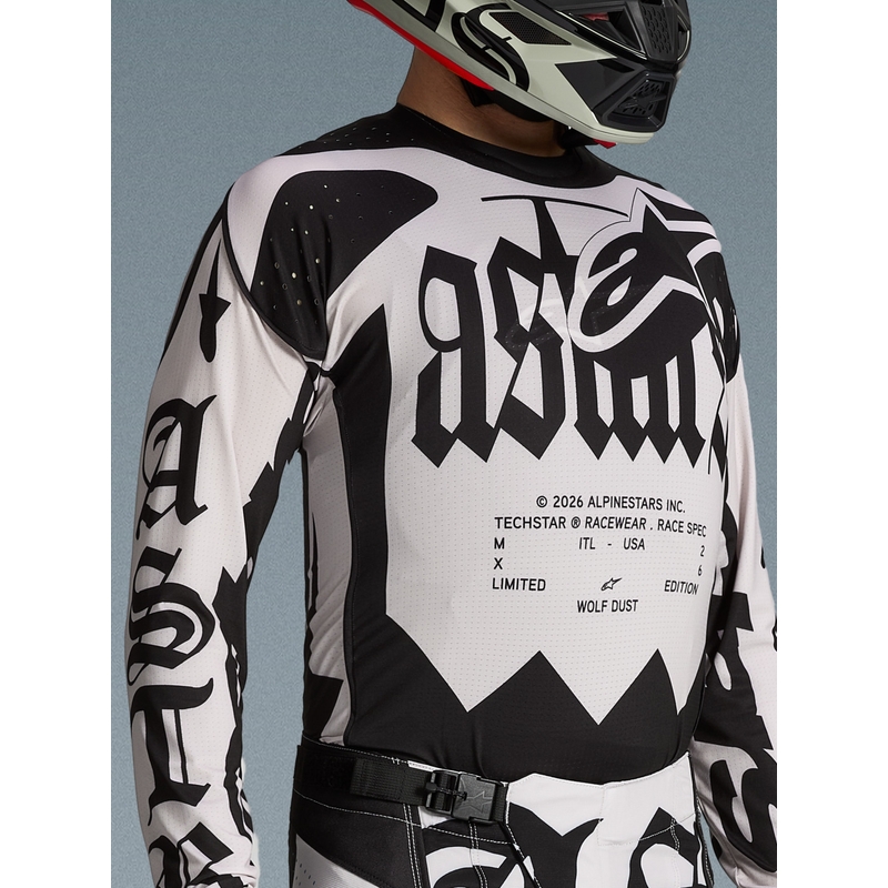 Maillot de motocross Alpinestars Techstar édition limitée Wolf Dust sable noir