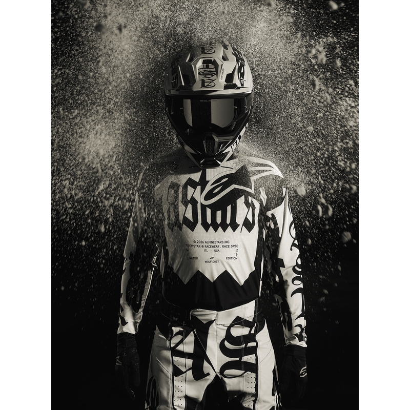 Casque de motocross Alpinestars Supertech S-M7 édition limitée Wolf Dust sable noir