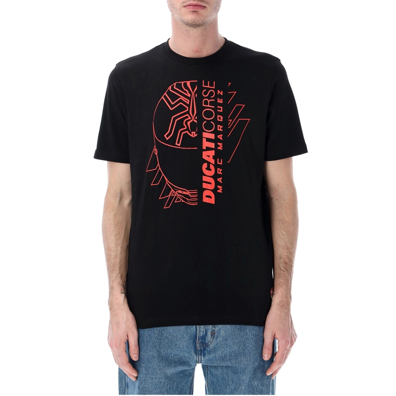 T-shirt noir Ducati Corse Marc Marquez Graphic Helmet