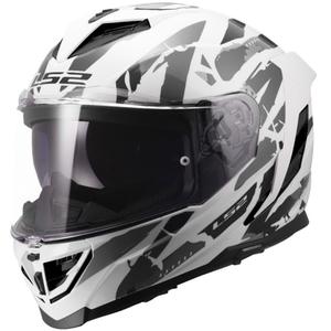 Casque intégral de moto LS2 FF818 Storm III Kaos blanc-gris