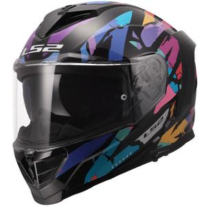 Casque intégral moto LS2 FF818 Storm III Kaos Noir-Violet-Bleu