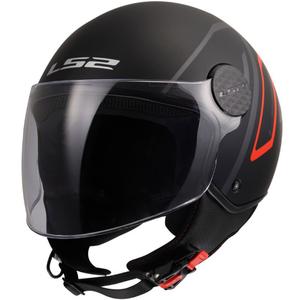 Casque de moto jet LS2 OF558 Sphere Lux II Minimum noir-rouge