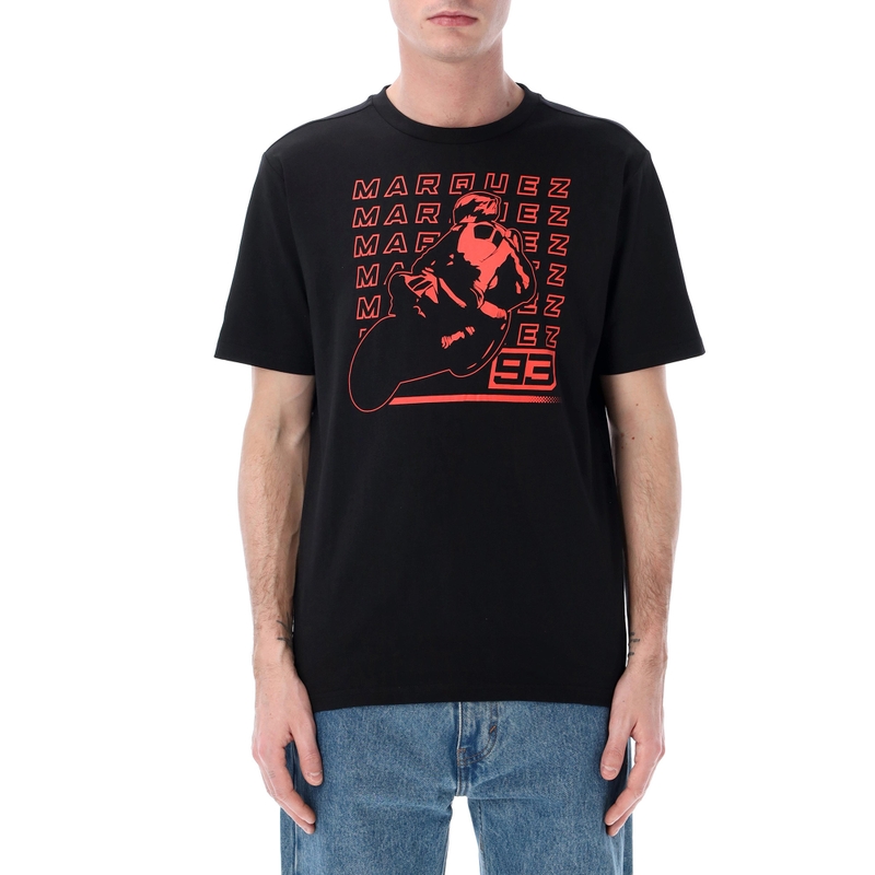 T-shirt noir Ducati Marc Marquez à logo répété