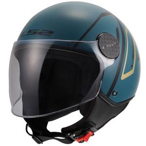 Casque de moto ouvert LS2 OF558 Sphere Lux II Minimum bleu foncé-vert