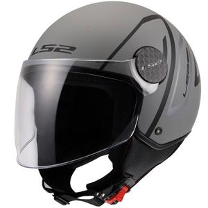 Casque de moto ouvert LS2 OF558 Sphere Lux II Minimum noir-gris