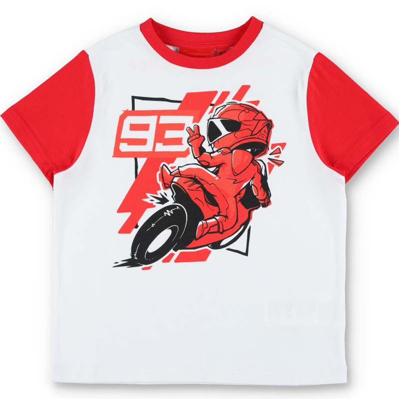 T-shirt enfant blanc à motif moto Ducati Marc Marquez