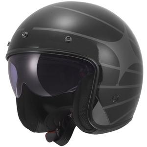 Casque de moto ouvert LS2 OF601 Bob II Cosmic noir-gris brillant