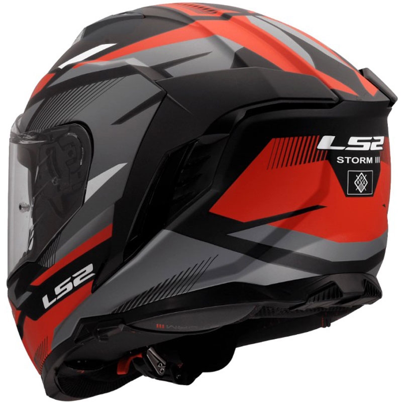 Casque intégral de moto LS2 FF818 Storm III Komai noir-rouge