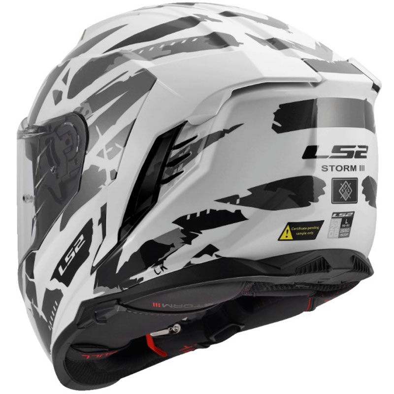 Casque intégral de moto LS2 FF818 Storm III Kaos blanc-gris