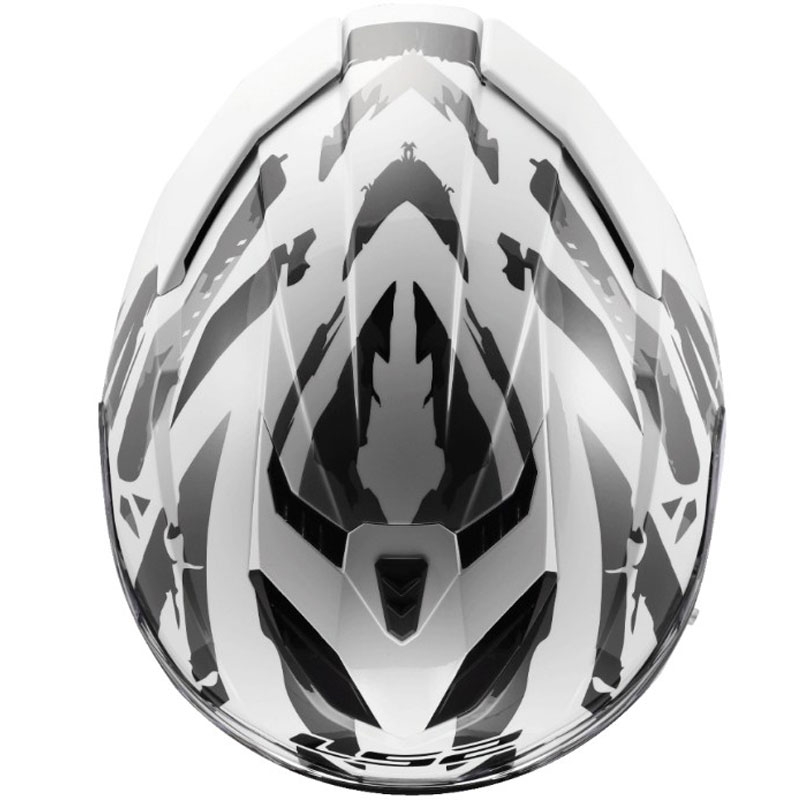 Casque intégral de moto LS2 FF818 Storm III Kaos blanc-gris