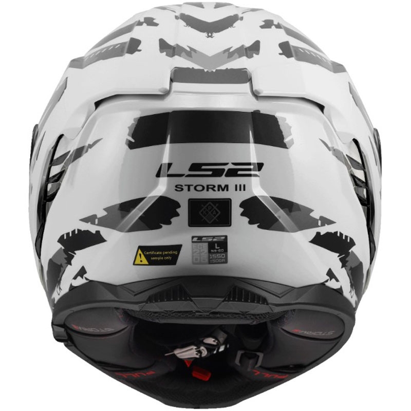 Casque intégral de moto LS2 FF818 Storm III Kaos blanc-gris