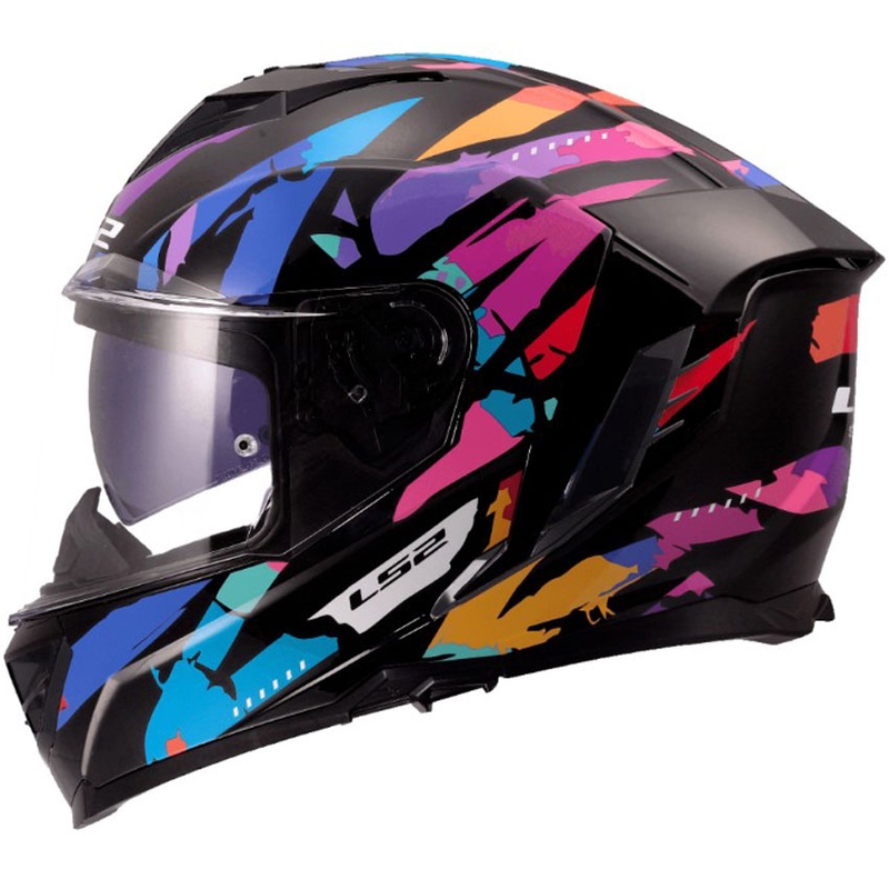 Casque intégral moto LS2 FF818 Storm III Kaos Noir-Violet-Bleu
