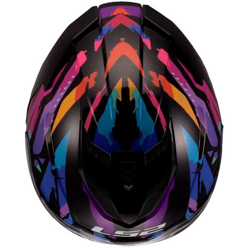 Casque intégral moto LS2 FF818 Storm III Kaos Noir-Violet-Bleu
